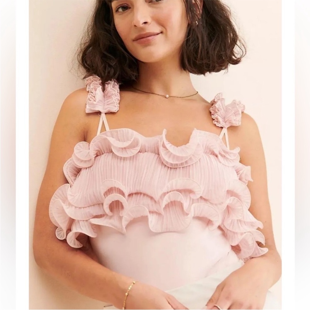 Free People - For For The Frill Of It Bodysuit in Soft Blush